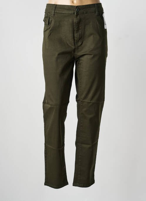 Pantalon droit stretch taille normale vert VOGGO femme