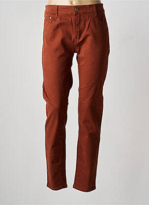 Pantalon slim tissage popeline taille normale marron VOGGO femme