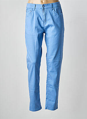 Pantalon slim tissage popeline taille normale bleu VOGGO femme