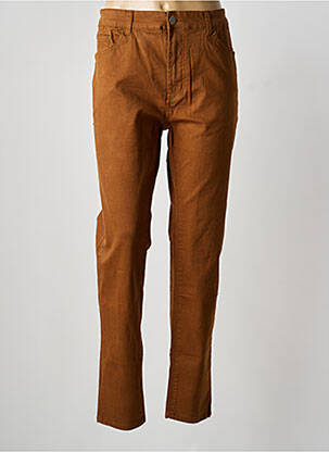 Pantalon slim tissage popeline taille normale marron VOGGO femme