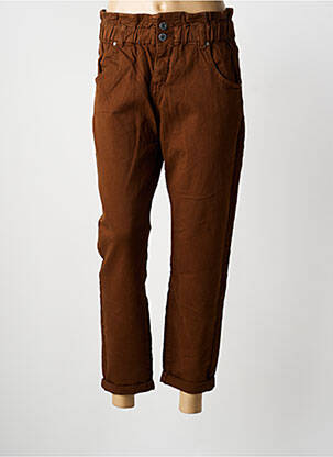 Pantalon 7/8 stretch taille normale marron Q2 femme