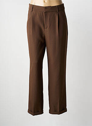 Pantalon droit stretch taille normale marron DROLE DE COPINE femme