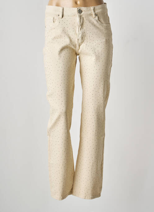 Jeans coupe droite stretch taille normale beige TOXIK3 femme