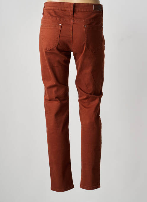 Pantalon slim tissage popeline taille normale marron VOGGO femme