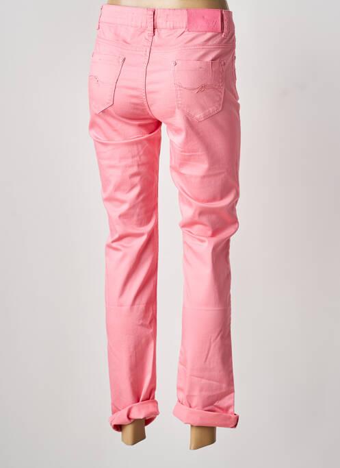 Pantalon slim tissage popeline taille normale rose KY CREATION femme