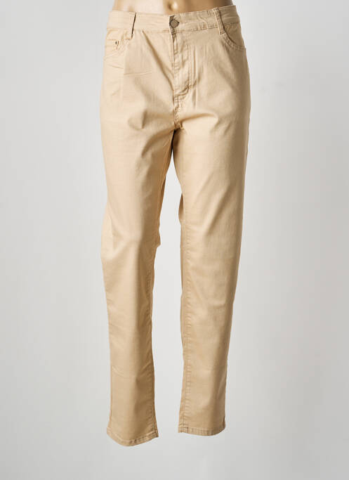 Pantalon droit stretch taille normale beige VOGGO femme