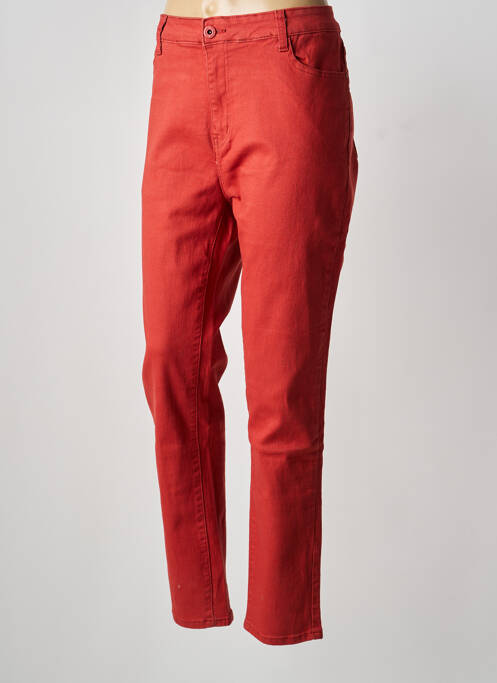 Pantalon droit stretch taille normale rouge VOGGO femme