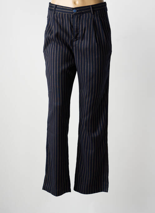 Pantalon droit tissage popeline taille normale bleu SARAH JOHN femme