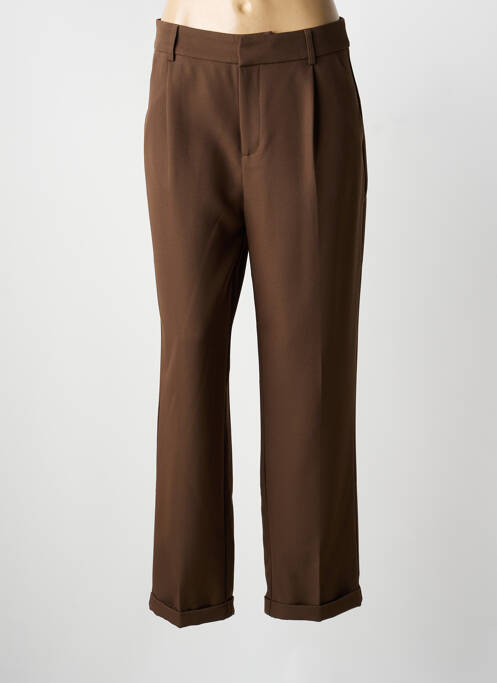 Pantalon droit stretch taille normale marron DROLE DE COPINE femme
