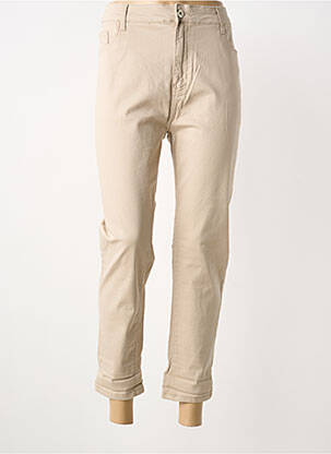 Jeans coupe slim tissage brut taille normale beige VOGGO femme