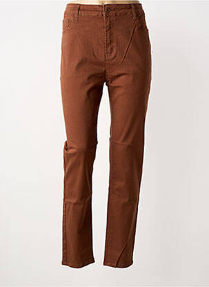 Jeans coupe slim tissage brut taille normale marron VOGGO femme