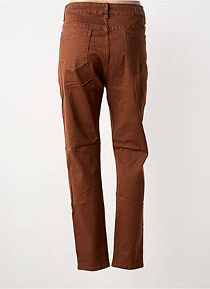 Jeans coupe slim tissage brut taille normale marron VOGGO femme