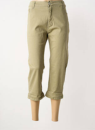 Pantacourt stretch taille normale vert VOGGO femme