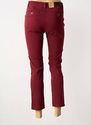 Pantalon chino fermeture zippée sous rabat boutonné taille normale rouge R.DISPLAY femme