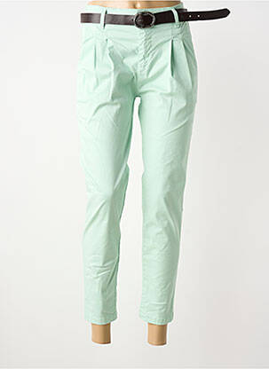 Pantalon chino tissage popeline taille normale vert CECILE WANG femme