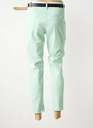 Pantalon chino tissage popeline taille normale vert CECILE WANG femme