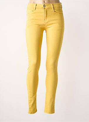 Jeans skinny tissage brut taille normale jaune VOGGO femme