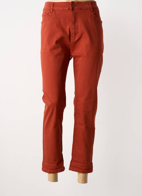 Jeans coupe slim tissage brut taille normale rouge VOGGO femme