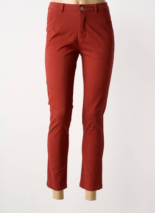 Pantalon 7/8 stretch taille normale rouge SARAH JOHN femme