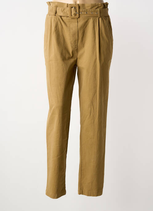 Pantalon chino tissage popeline taille normale marron FASCINATE femme