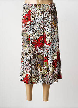 Jupe mi-longue taille normale rouge QUATRE VINGT JOURS femme