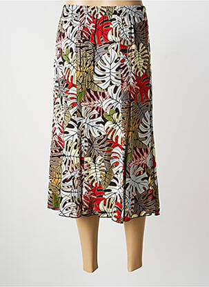 Jupe mi-longue taille normale rouge QUATRE VINGT JOURS femme