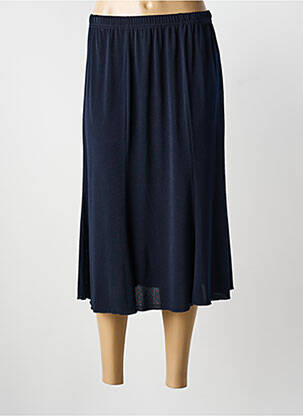 Jupe mi-longue stretch bleu QUATRE VINGT JOURS femme