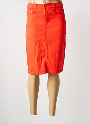 Jupe mi-longue stretch orange MISS FANNY femme