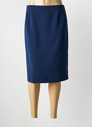 Jupe mi-longue doublure textile bleu MODISSIMO femme