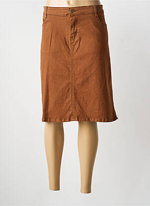 Jupe mi-longue taille normale marron VOGGO femme