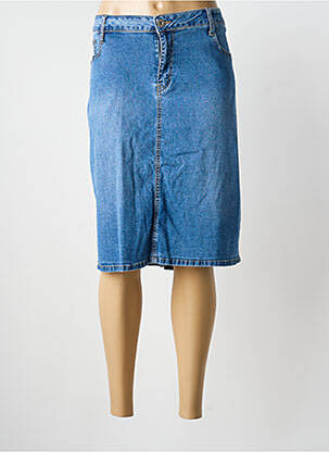 Jupe mi-longue taille normale bleu VOGGO femme