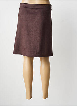 Jupe mi-longue stretch marron RENATTO BENE femme