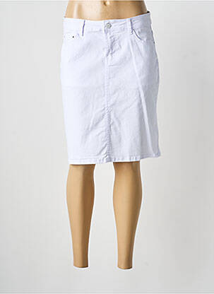 Jupe mi-longue stretch blanc VOGGO femme