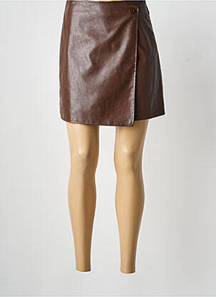 Jupe courte taille normale marron CERISE BLUE femme