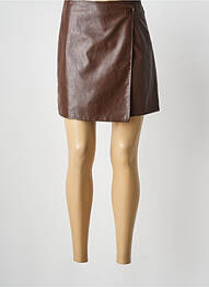 Jupe courte taille normale marron CERISE BLUE femme