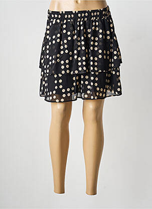 Jupe courte taille élastique noir Q2 femme