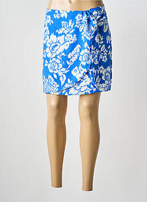 Jupe courte fermeture zippée au dos bleu MAJOLICA femme