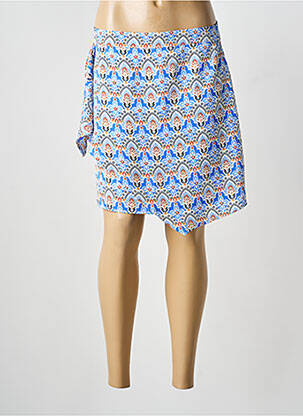 Jupe courte fermeture zippée au dos bleu MAJOLICA femme
