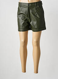 Short tissage simili-cuir taille normale vert GRACIELA femme