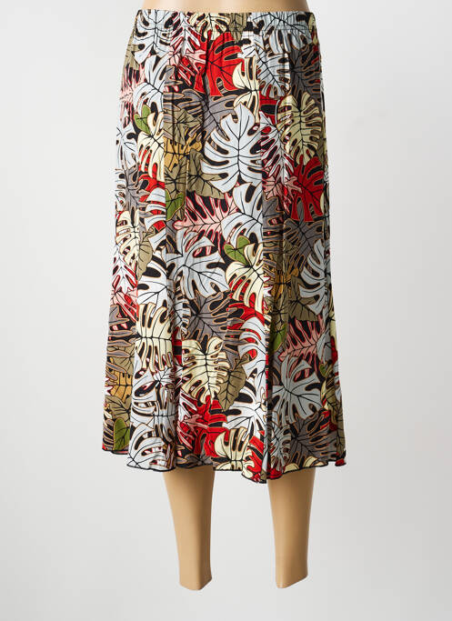 Jupe mi-longue taille normale rouge QUATRE VINGT JOURS femme