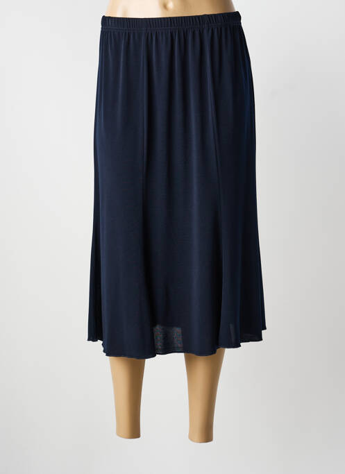 Jupe mi-longue taille normale bleu QUATRE VINGT JOURS femme