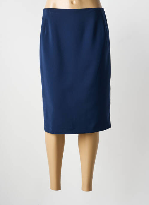 Jupe mi-longue doublure textile bleu MODISSIMO femme