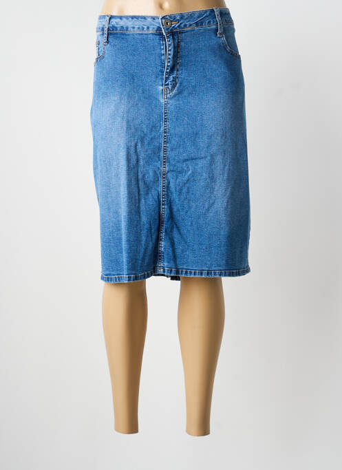 Jupe mi-longue taille normale bleu VOGGO femme
