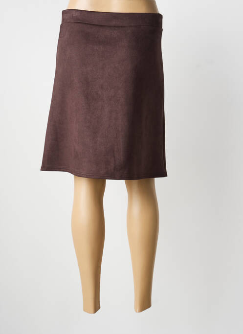 Jupe mi-longue taille normale marron RENATTO BENE femme