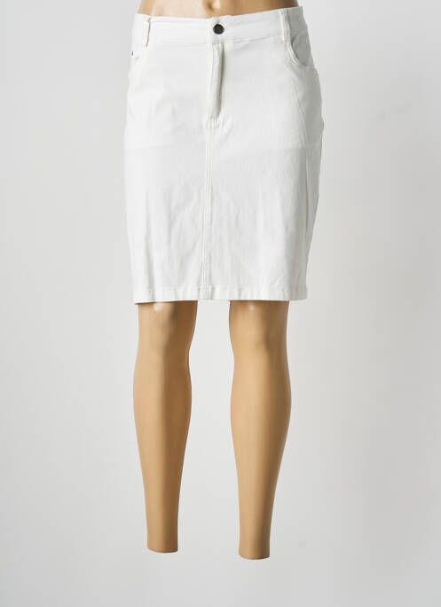 Jupe mi-longue taille normale blanc A BELLE femme