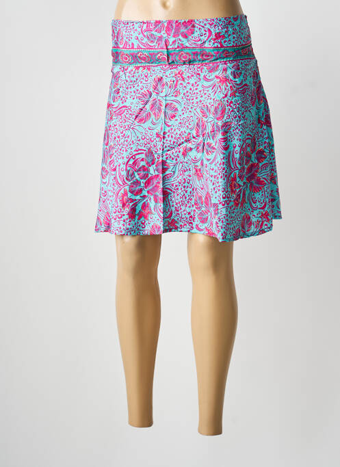 Jupe courte taille élastique bleu IPANIMA femme