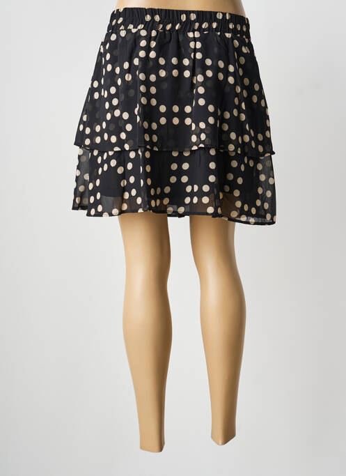 Jupe courte taille élastique noir Q2 femme