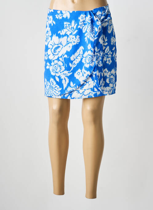 Jupe courte fermeture zippée au dos bleu MAJOLICA femme