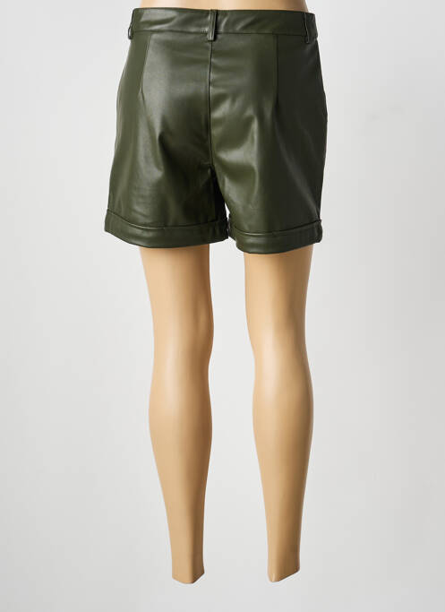Short tissage simili-cuir taille normale vert GRACIELA femme
