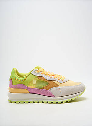 Baskets bout rond talon plat jusqu'à 3cm jaune GIOSEPPO femme